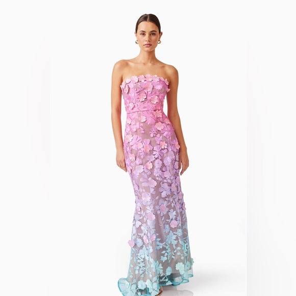 Elliatt Elle Gown in Pink & Blue Ombre cocktail parties celebrations size S NWT - Picture 3 of 8